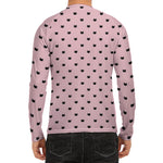 Black And Pink Cat Pattern Print Men's Long Sleeve Rash Guard