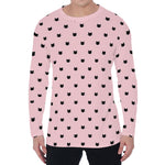 Black And Pink Cat Pattern Print Men's Long Sleeve T-Shirt