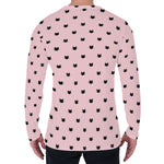Black And Pink Cat Pattern Print Men's Long Sleeve T-Shirt