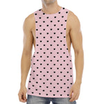 Black And Pink Cat Pattern Print Men's Muscle Tank Top