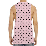 Black And Pink Cat Pattern Print Men's Muscle Tank Top