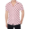 Black And Pink Cat Pattern Print Men's Shirt