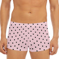 Black And Pink Cat Pattern Print Men's Short Boxer Briefs