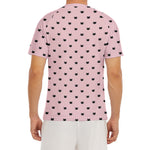 Black And Pink Cat Pattern Print Men's Short Sleeve Rash Guard