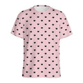 Black And Pink Cat Pattern Print Men's Athletic T-Shirt