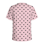 Black And Pink Cat Pattern Print Men's Sports T-Shirt