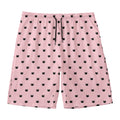 Black And Pink Cat Pattern Print Men's Swim Trunks