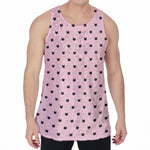Black And Pink Cat Pattern Print Men's Velvet Tank Top