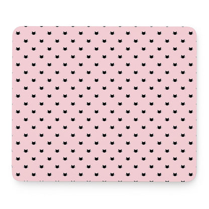 Black And Pink Cat Pattern Print Mouse Pad