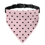 Black And Pink Cat Pattern Print Over The Collar Dog Bandana