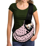 Black And Pink Cat Pattern Print Pet Sling Carrier