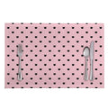 Black And Pink Cat Pattern Print Placemat