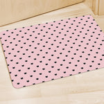 Black And Pink Cat Pattern Print Polyester Doormat