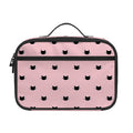 Black And Pink Cat Pattern Print Portable Lunch Bag