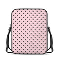 Black And Pink Cat Pattern Print Rectangular Crossbody Bag