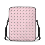 Black And Pink Cat Pattern Print Rectangular Crossbody Bag