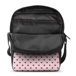 Black And Pink Cat Pattern Print Rectangular Crossbody Bag