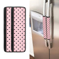 Black And Pink Cat Pattern Print Refrigerator Handle Covers