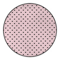 Black And Pink Cat Pattern Print Round Floor Mat