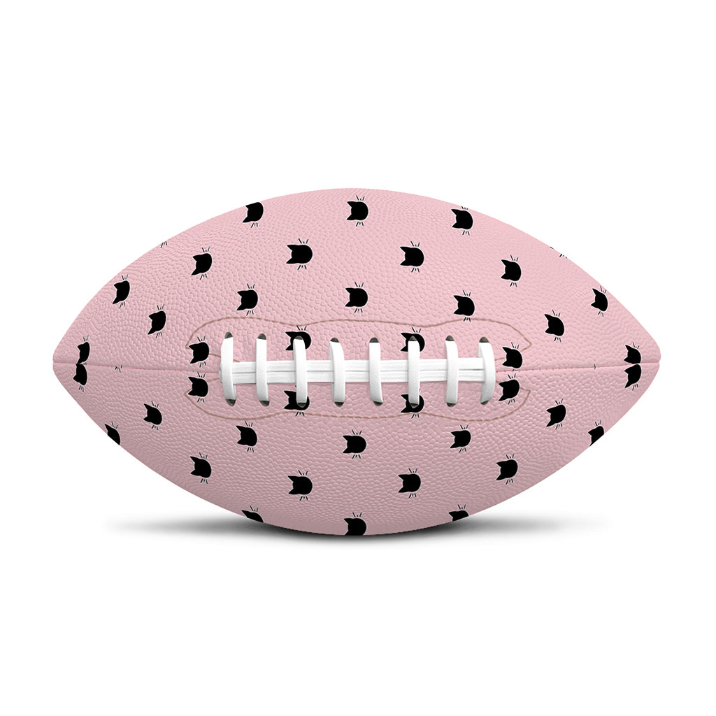 Black And Pink Cat Pattern Print Rugby Ball