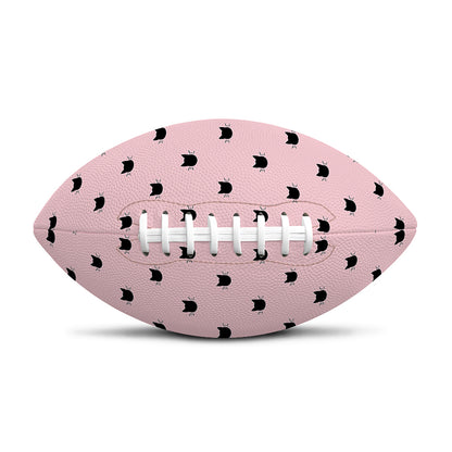 Black And Pink Cat Pattern Print Rugby Ball