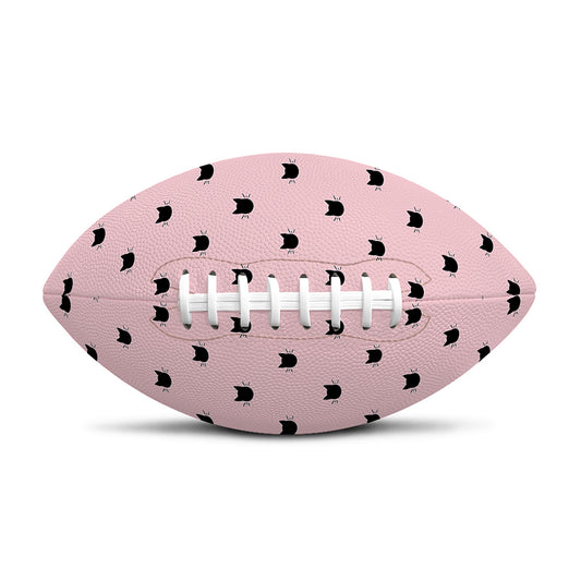 Black And Pink Cat Pattern Print Rugby Ball