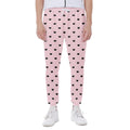 Black And Pink Cat Pattern Print Joggers