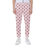 Black And Pink Cat Pattern Print Scuba Joggers