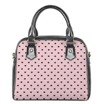 Black And Pink Cat Pattern Print Shoulder Handbag