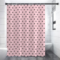 Black And Pink Cat Pattern Print Shower Curtain