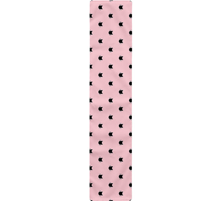Black And Pink Cat Pattern Print Table Runner