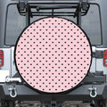 Black And Pink Cat Pattern Print Tire Cover