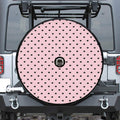 Black And Pink Cat Pattern Print Tire Cover With Camera Hole