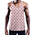 Black And Pink Cat Pattern Print Men's Workout Tank Top