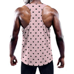 Black And Pink Cat Pattern Print Training Tank Top