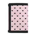 Black And Pink Cat Pattern Print Trifold Wallet