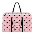 Black And Pink Cat Pattern Print Utility Tote Bag