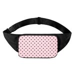 Black And Pink Cat Pattern Print Waist Bag