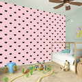 Black And Pink Cat Pattern Print Wall Sticker