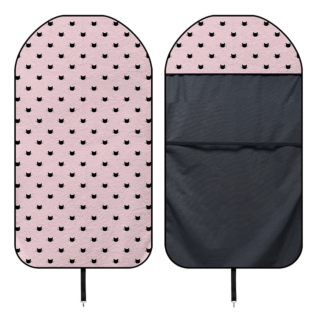 Black And Pink Cat Pattern Print Waterproof Car Seat Cover