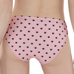Black And Pink Cat Pattern Print Women's Panties