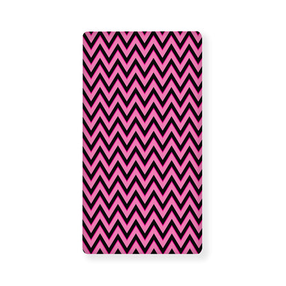 Black And Pink Chevron Pattern Print Baby Crib Sheet