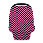 Black And Pink Chevron Pattern Print Baby Seat Cover