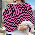 Black And Pink Chevron Pattern Print Baby Seat Cover