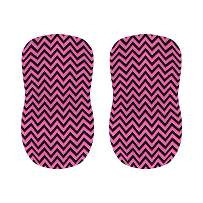 Black And Pink Chevron Pattern Print Bar Stool Covers