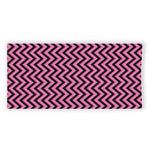 Black And Pink Chevron Pattern Print Beach Towel