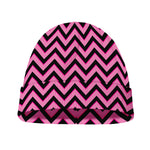 Black And Pink Chevron Pattern Print Beanie
