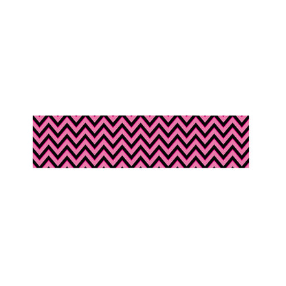 Black And Pink Chevron Pattern Print Bed Runner