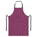 Black And Pink Chevron Pattern Print Bib Apron With Pocket