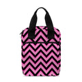 Black And Pink Chevron Pattern Print Bible Tote Bag